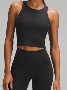 Lululemon Wunder Train Racerback Crop Tank- Black Size 8